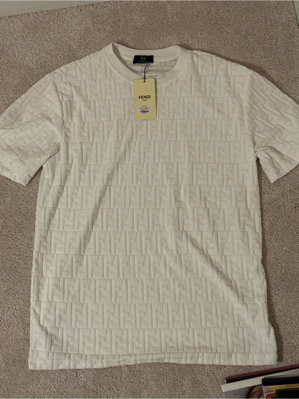 NWT FENDI FF Crewneck Pique Shirt